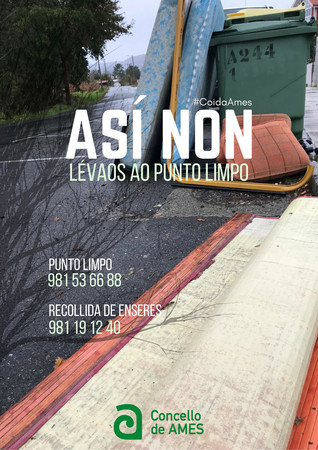 O concello de Ames pon en marcha unha campaña para concienciar e informar á veciñanza sobre a recollida de voluminosos e a utilización do Punto Limpo